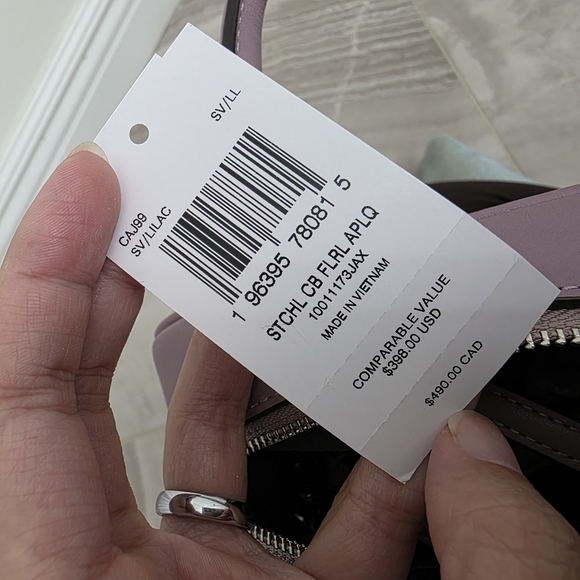 Coach Pink Satchel with Elegant Embossed Design - Picture 5 of 8